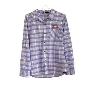 NWT Prana Bronwyn Top Women Size M Plaid outdoor UPF 50 Hiking Button Down